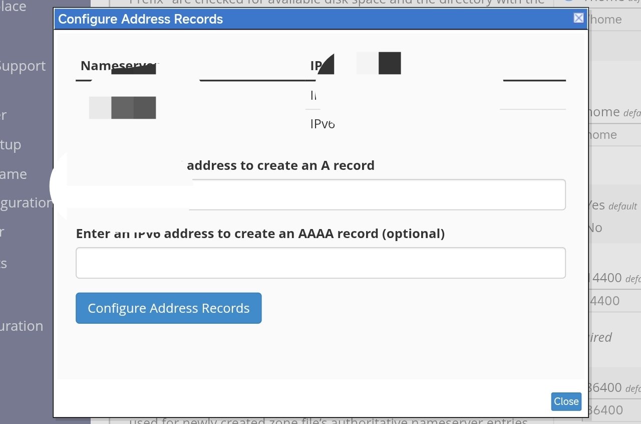 Konfigurasi IP Nameserver di WHM