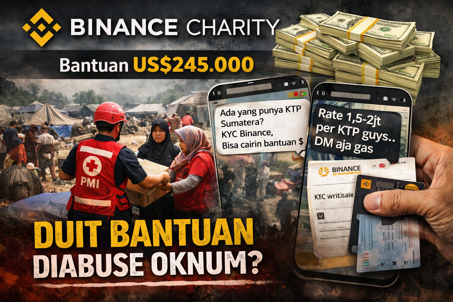 Harusnya untuk Korban, Bantuan Binance Charity di Sumatera Malah Diperebutkan